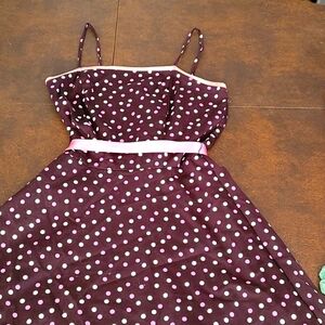 Polka dot sleeveless formal dress size Small